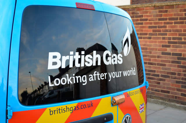photo shows rear doors of a Londons British gas van