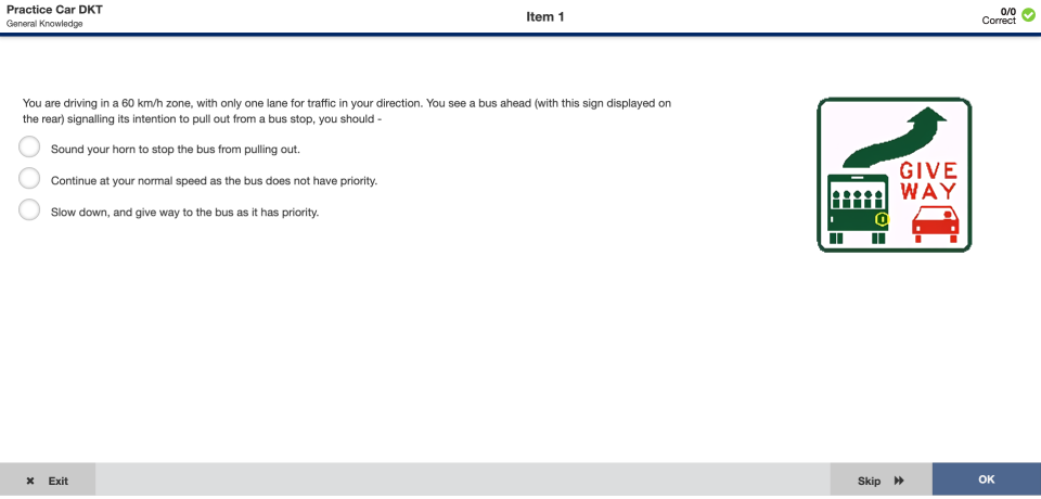 Bus test Screenshot. Source: Service NSW