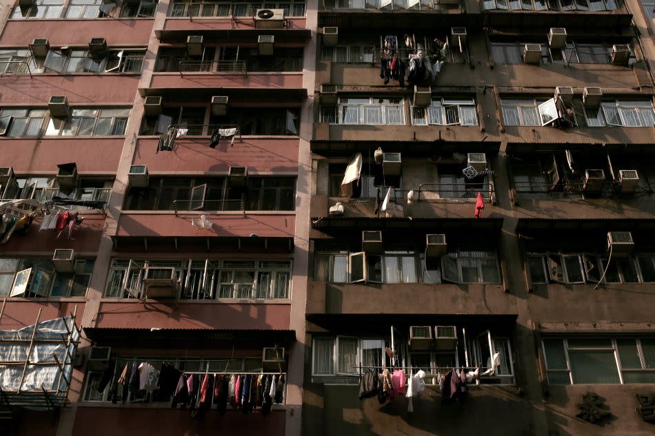 A general view of an apartment block in Hong Kong.