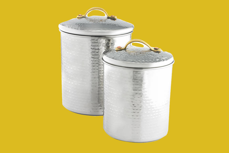 Best Metallic: Martha Stewart Collection Hammered Stainless Steel Canisters