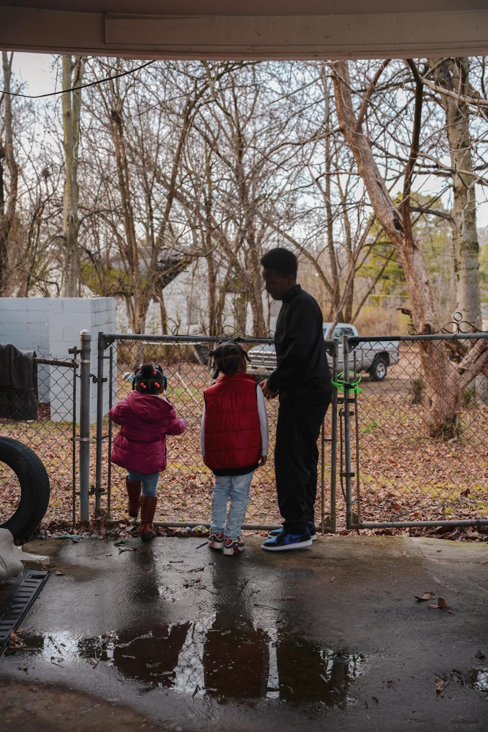 MEMPHIS, TN - January 26, 2024: Levy’s kids play outside their home. Photo by Andrea Morales for MLK50