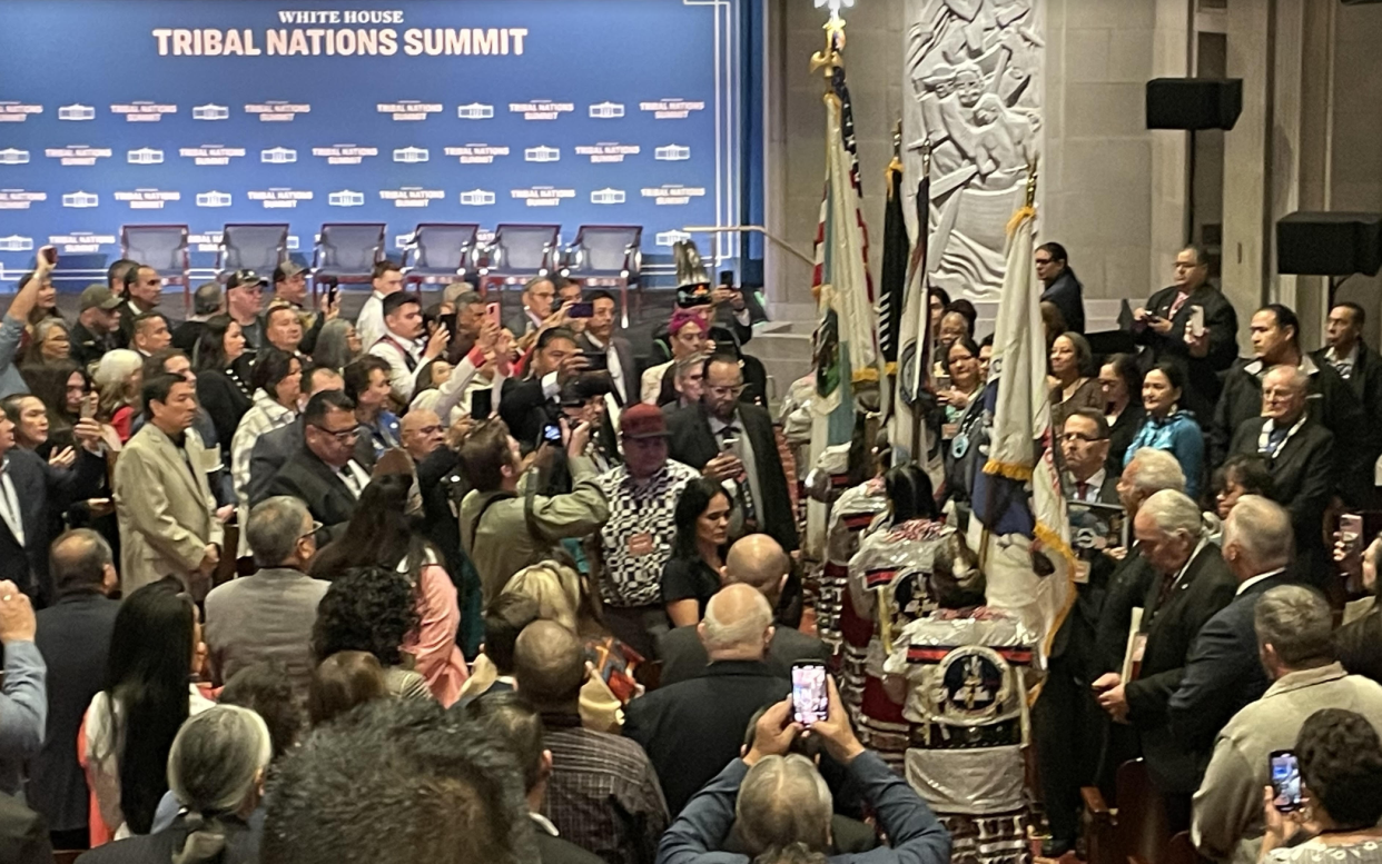 The Native American Women Warriors served as the color guard to open the White House Tribal Nations on Wednesday. (Photo/Levi Rickert0