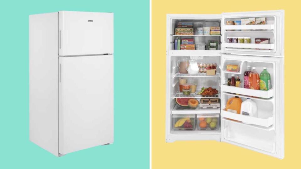 This Hotpoint top-freezer refrigerator is one of our favorite appliances and it's on sale at Lowe's right now.