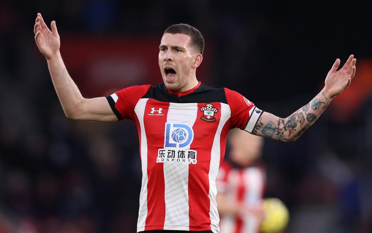 Pierre-Emile Hojbjerg of Southampton reacts during the Premier League match between Southampton FC and Crystal Palace - Getty Images