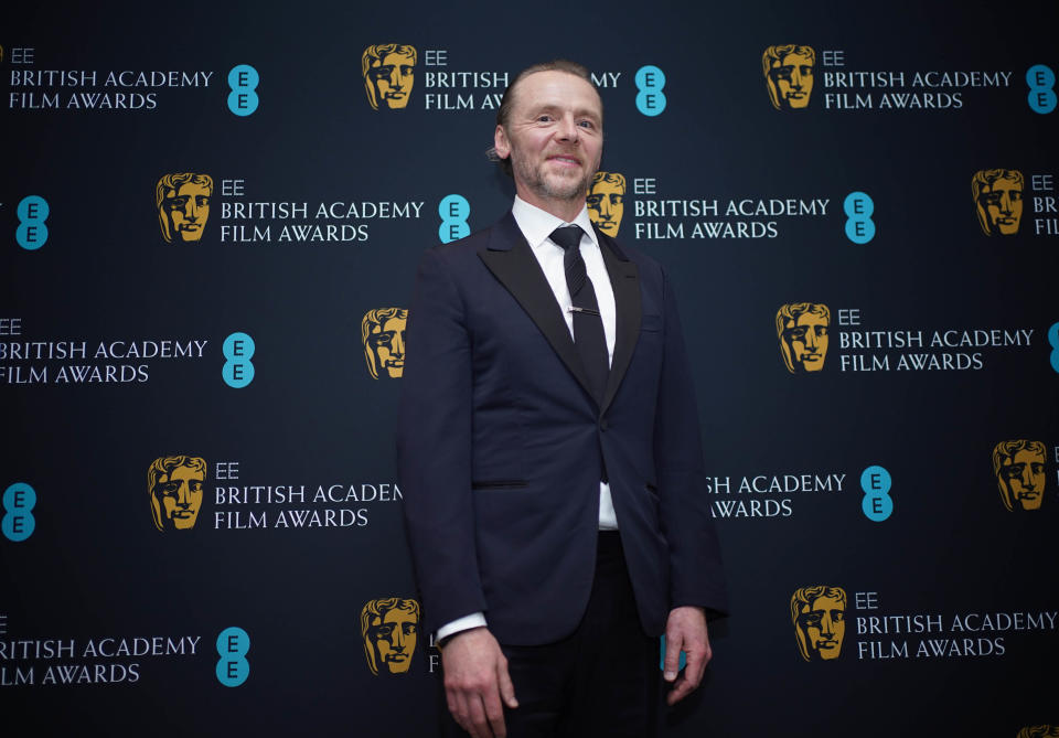 Simon Pegg arriving at the 75th British Academy Film Awards Dinner at the Grosvenor House Hotel in London. Picture date: Sunday March 13, 2022. (Photo by Yui Mok/PA Images via Getty Images)