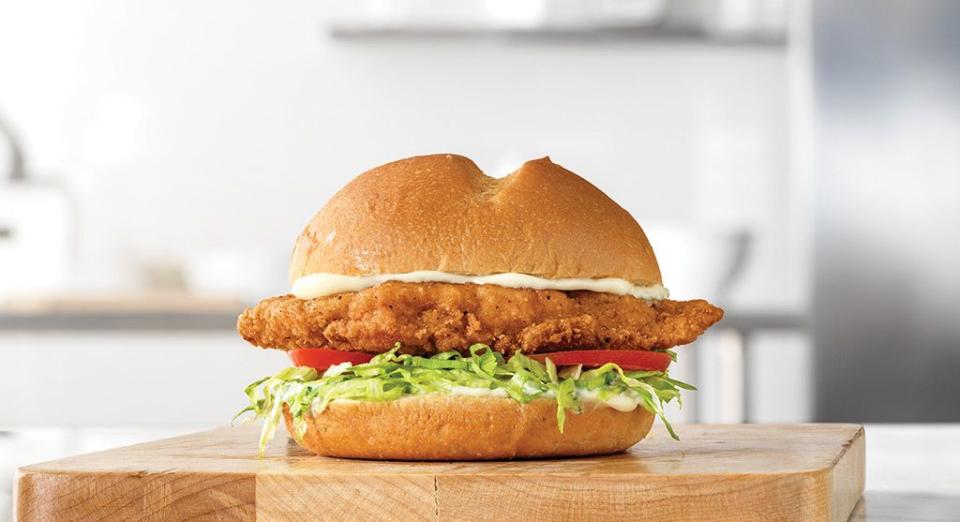 <p>Arby’s describes this <a href="https://arbys.com/our-menu/chicken/crispy-chicken" rel="nofollow noopener" target="_blank" data-ylk="slk:Classic Crispy Chicken Sandwich;elm:context_link;itc:0;sec:content-canvas" class="link ">Classic Crispy Chicken Sandwich</a> as “nothing fancy. Just real good taste.” While I agree it is nothing fancy, I beg to differ about the good taste. The dealbreaker for me is that the sandwich tasted reheated and was not juicy. Without that, Arby’s nailed it in their promotional messaging—it’s nothing fancy. </p>