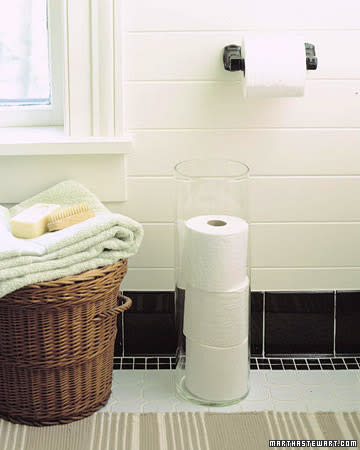 <div class="caption-credit"> Photo by: Martha Stewart Living</div><b>Use Recycled Toilet Paper</b> <br> If every family in the United States replaced one roll of conventional toilet paper with a roll of 100-percent-recycled material, we'd save 423,900 trees in a year.