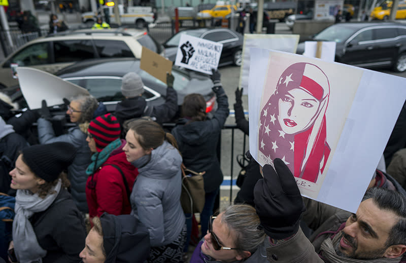 Protests at JFK over travel ban