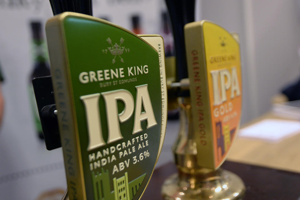 File photo dated 23/10/14 of a Greene King beer tap. The UK pub group and brewer Greene King has agreed a ??2.7 billion sale to Hong Kong real estate giant CKA, the company has announced.