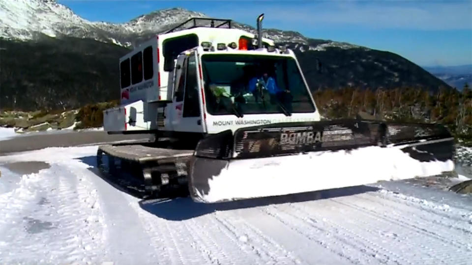 At a brisk 7 to 8 miles per hour, a snowcat takes 2.5 hours to reach the observatory.  / Credit: CBS News