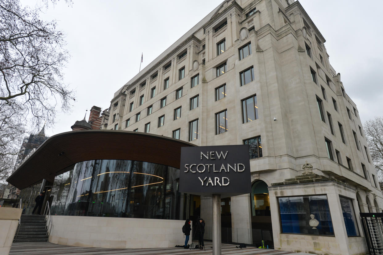 A view of the New Scotland Yard office, the headquarters of the Metropolitan Police Service and the Police Community Support Officers. On Thursday, 23 January 2019, in London, United Kingdom. (Photo by Artur Widak/NurPhoto via Getty Images)