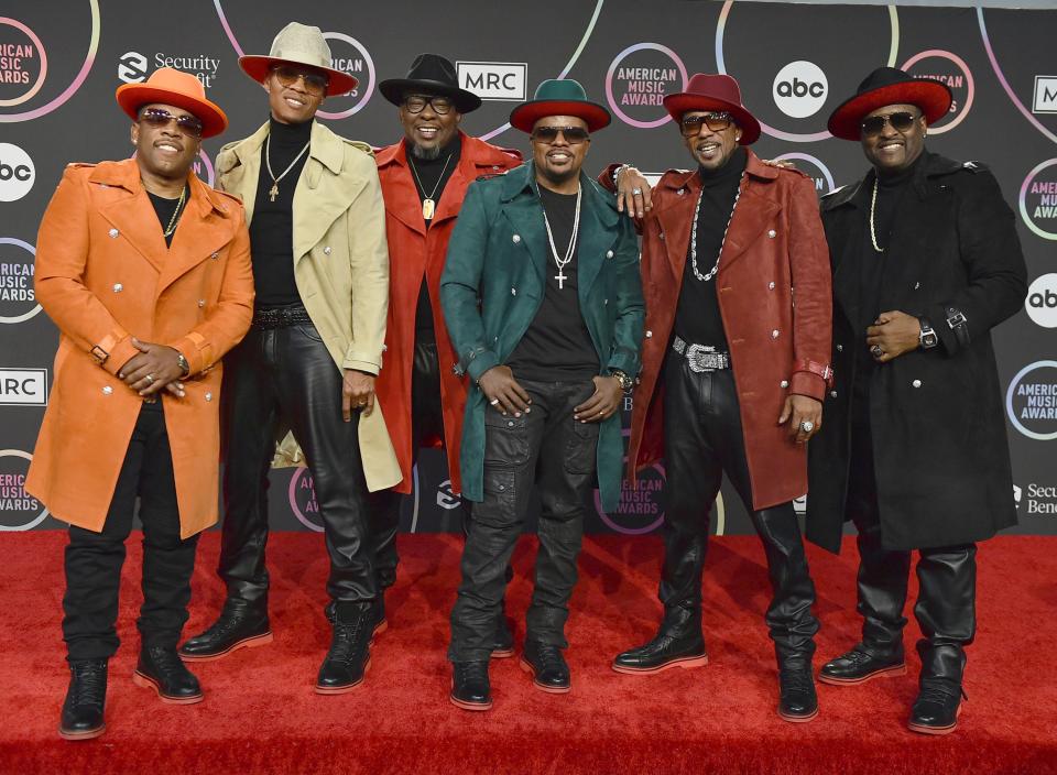 New Edition, pictured here at the American Music Awards in 2021, will headline Amalie Arena on April 30.