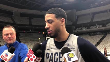 Tyrese Haliburton says he needs to be more aggressive after Game 1 loss to Bucks.