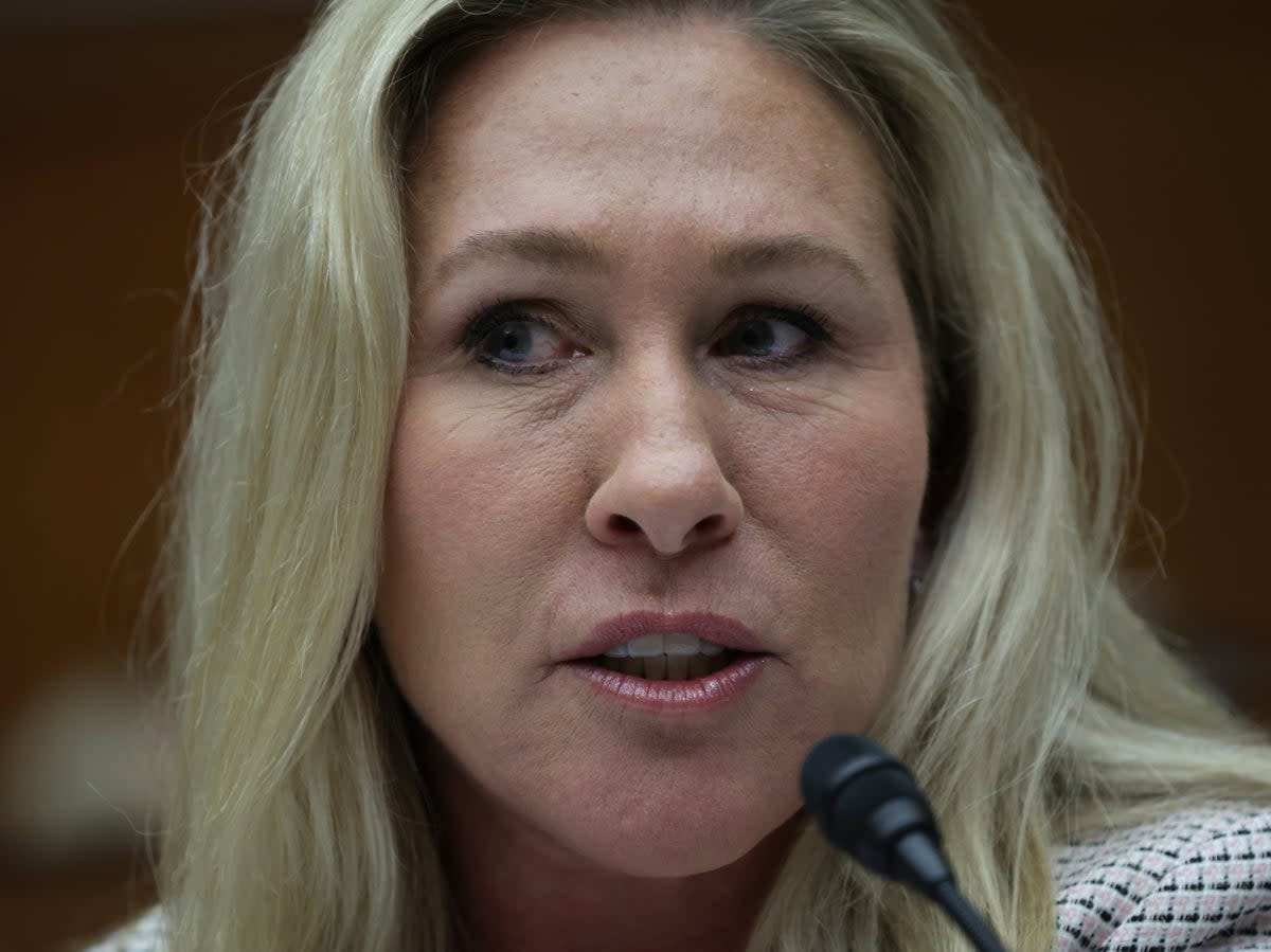 U.S. Rep. Marjorie Taylor-Greene (R-GA) speaks during a hearing before the House Oversight and Accountability Committee at Rayburn House Office Building on Capitol Hill on February 8, 2023 in Washington, DC (Getty Images)