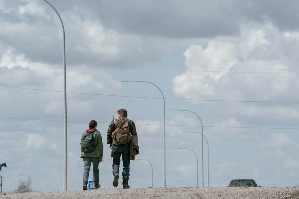 Bella Ramsey, left, and Pedro Pascal in a scene from ‘The Last of Us’ (HBO)