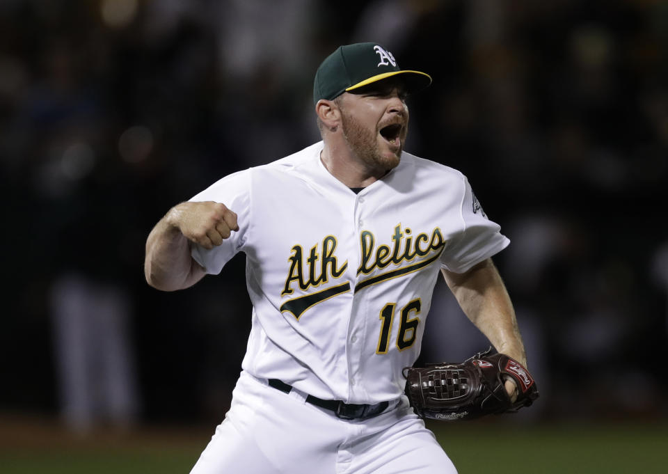 The Oakland Athletics are one win away from clinching a wild card berth. (AP Photo/Ben Margot)