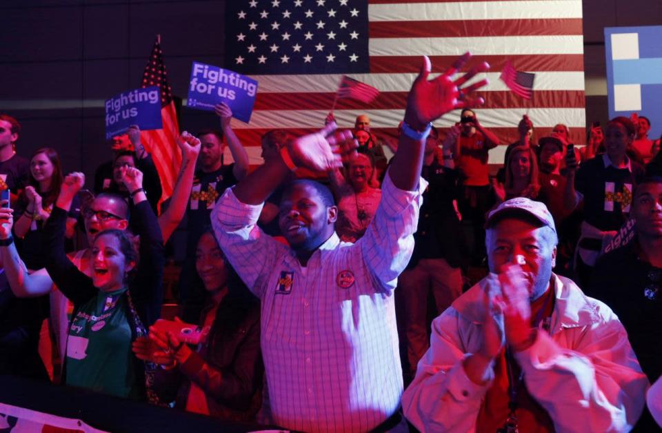 Supporters cheer