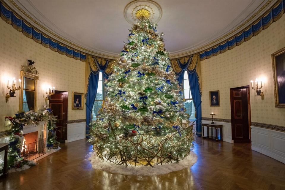 Jill Biden Unveils White House Holiday Decorations, Complete with Life-Sized Replicas of Commander and Willow