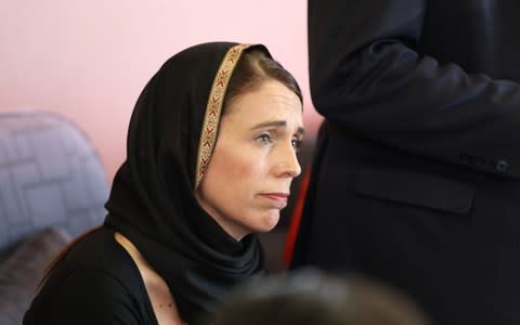 New Zealand Prime Minister Jacinda Ardern meets with Muslim community representatives in Christchurch on Saturday - Credit: Getty