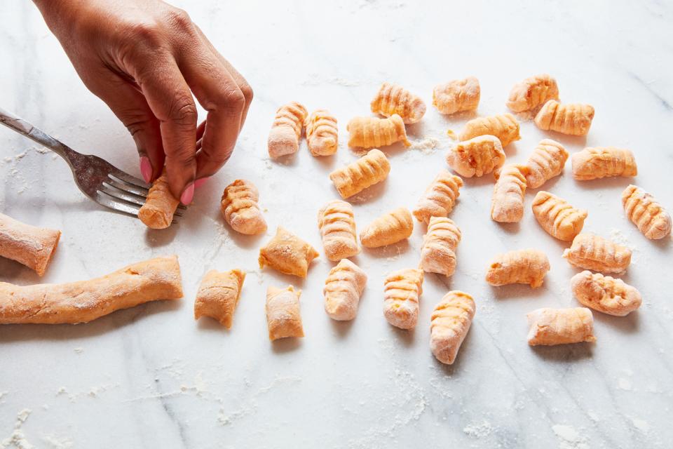 For a fancy touch, make gnocchi with the imprint of the tines of a fork.