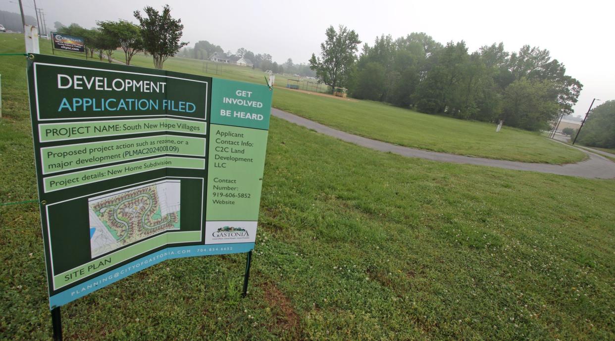Site of a proposed project named South New Hope Villages near City Church on South New Hope Road.