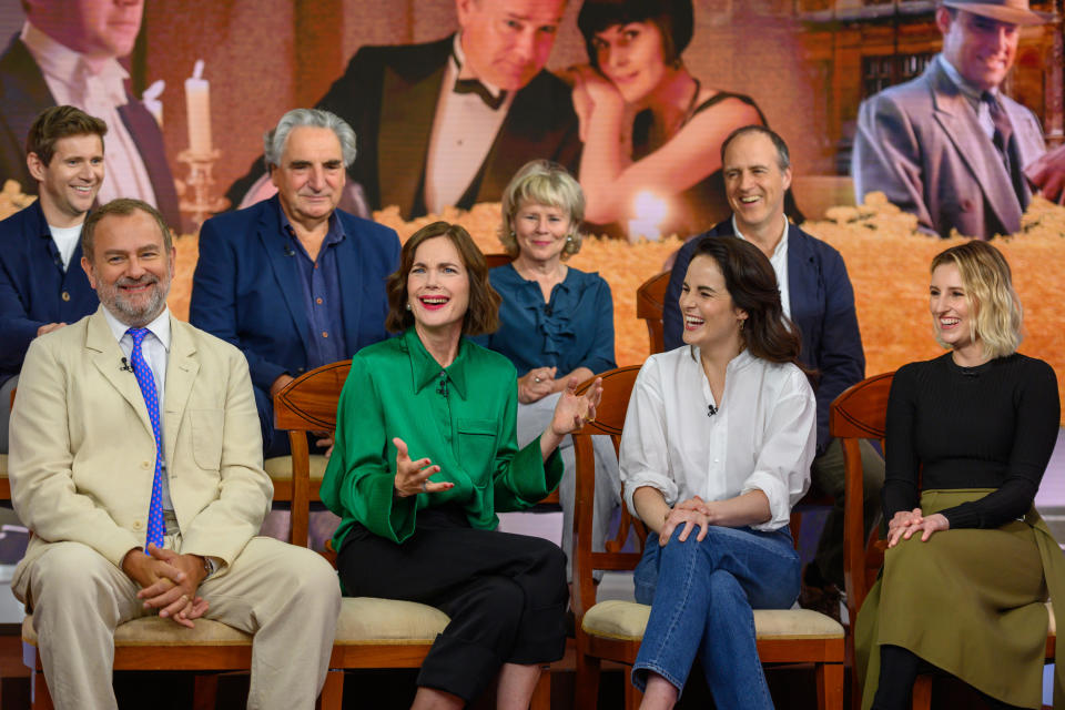 TODAY -- Pictured: Michelle Dockery, Hugh Bonneville, Elizabeth McGovern, Laura Carmichael, Allen Leech, Jim Carter, Imelda Staunton and Kevin Doyle on Monday, September 16, 2019 -- (Photo by: Nathan Congleton/NBCU Photo Bank/NBCUniversal via Getty Images via Getty Images)