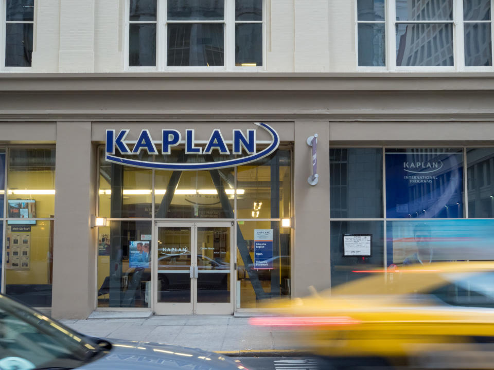 SAN FRANCISCO, CA - MARCH 30, 2018: Kaplan Test Prep entrance to a branch location in downtown San Francisco.