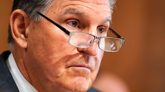 Senate Energy and Natural Resources Committee Chairman J Manchin (D-W.Va.) speaks during a nomination hearing on Tuesday, October 19, 2021.