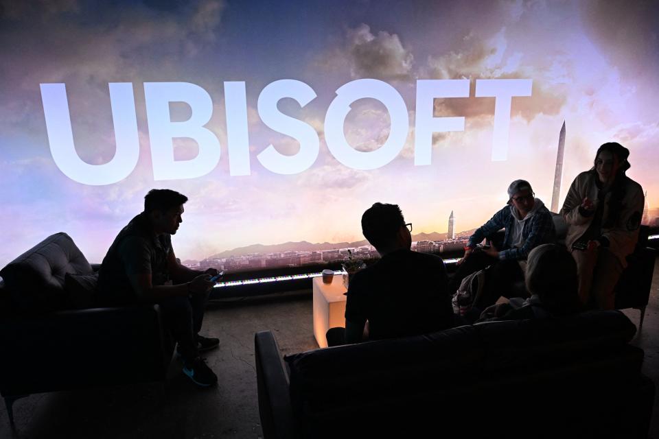 People attend the Ubisoft Forward livestream event in Los Angeles, California, on June 12, 2023. The event features a look at upcoming Ubisoft games. (Photo by Robyn Beck / AFP) (Photo by ROBYN BECK/AFP via Getty Images)