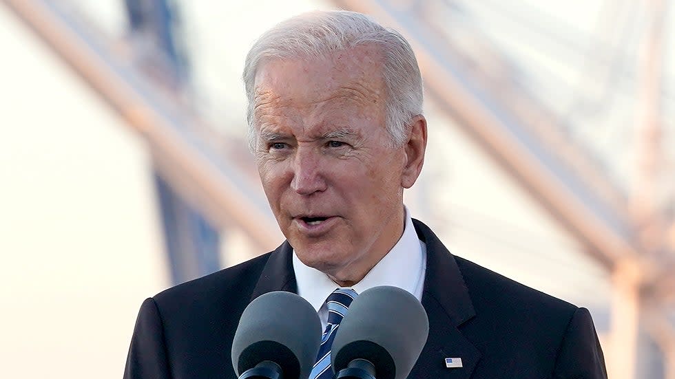 President Biden discusses the bipartisan infrastructure deal during an event at the Port of Baltimore’s Dundalk-Marine Terminal in Baltimore Md., on Wednesday, November 10, 2021.