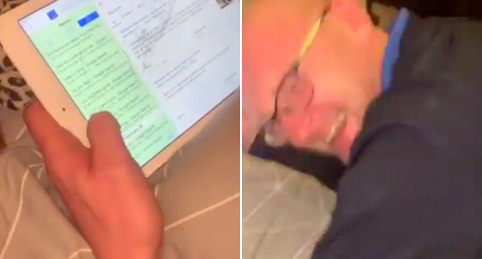 A dad has been left laughing his head off after going through his eight-year-old son’s search history on his iPad. Source: Twitter/ Ashleigh Wilson