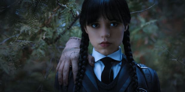 Victor Dorobantu as Thing and Jenna Ortega as Wednesday Addams in "Wednesday" on Netflix<p>Netflix</p>