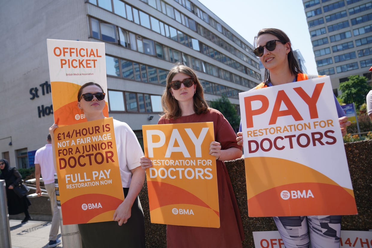 Public sector workers have not seen the pay rises the private sector has. (PA)