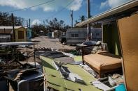 <p>An open bedroom is seen after the walls were ripped out by the effects of Hurricane Irma after it passed through Islamorada, Florida Keys, on Sept. 12, 2017. (Photo: Marcus Yam/Los Angeles Times via Getty Images) </p>