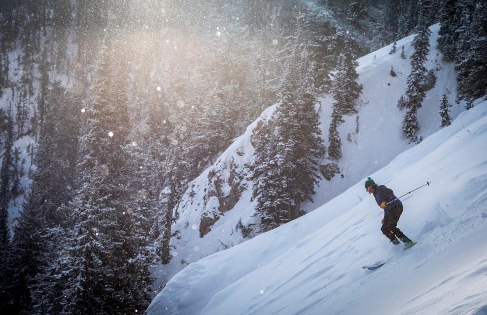 A skier in Jackson Hole, Wyoming.