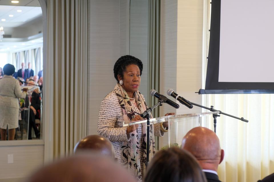 Sheila Jackson Lee, U.S. Representative for the 18th District, spoke about her work with local representatives to bring CVMR to the region Monday at an event held at the Amarillo Club in downtown Amarillo.