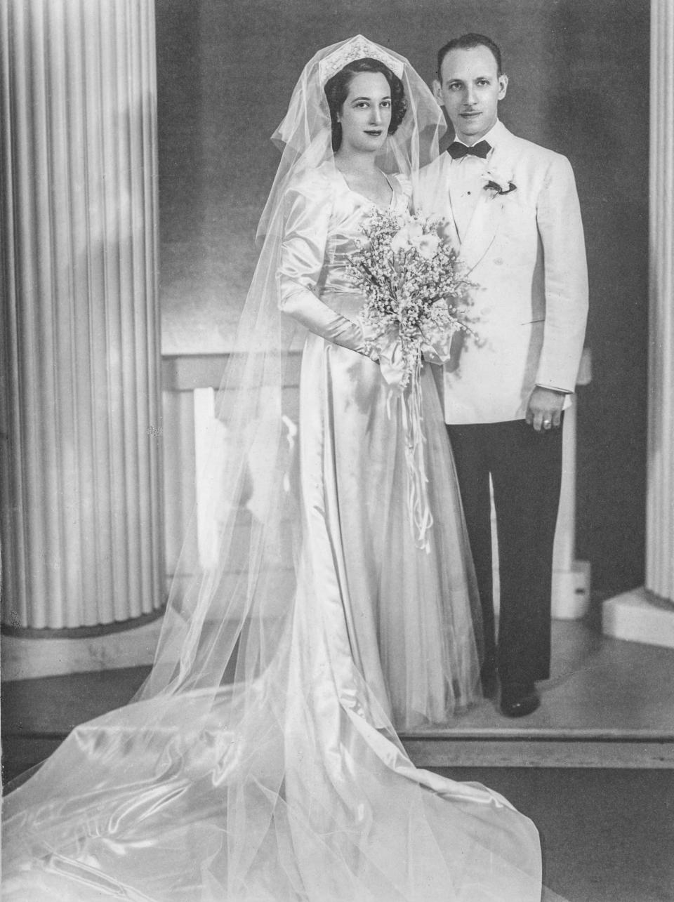 Ruth and Samuel Rosenthal pose on their wedding day, Aug. 22, 1939. It was only four months after their first date — when there was something she very pointedly didn’t tell him.