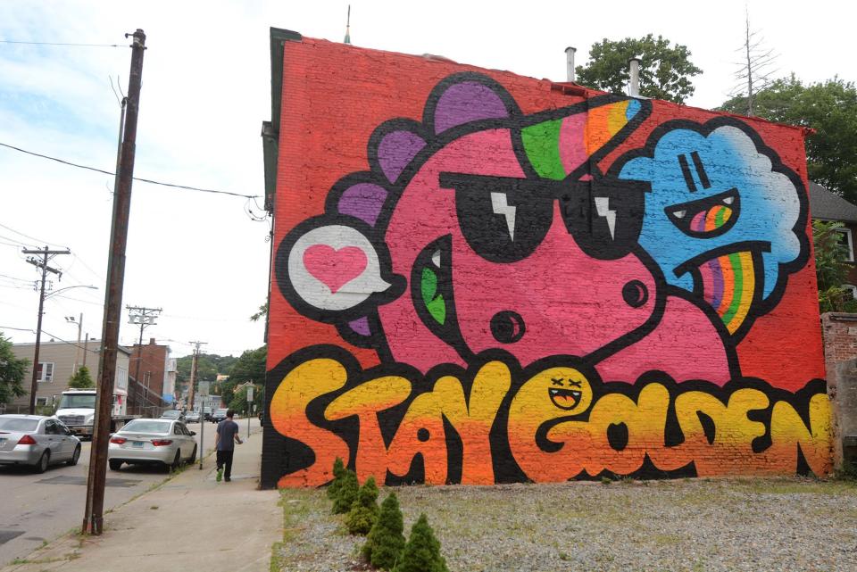 A new mural on 163 Franklin St. in downtown Norwich.