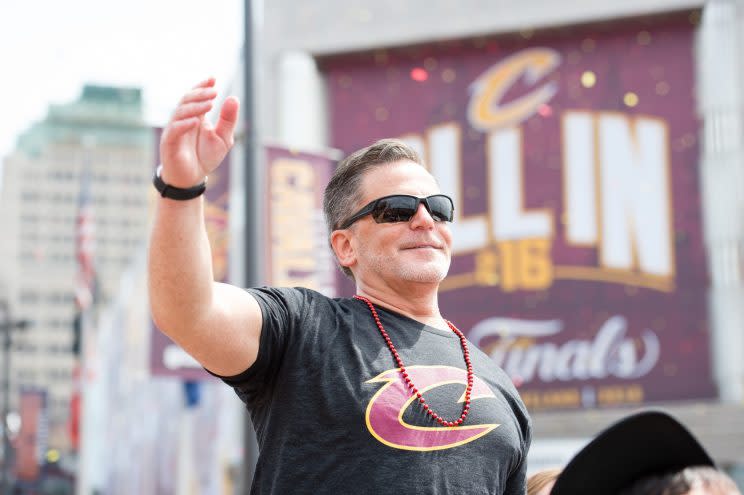 Dan Gilbert at the Cavs’ victory parade in 2016. (Getty)