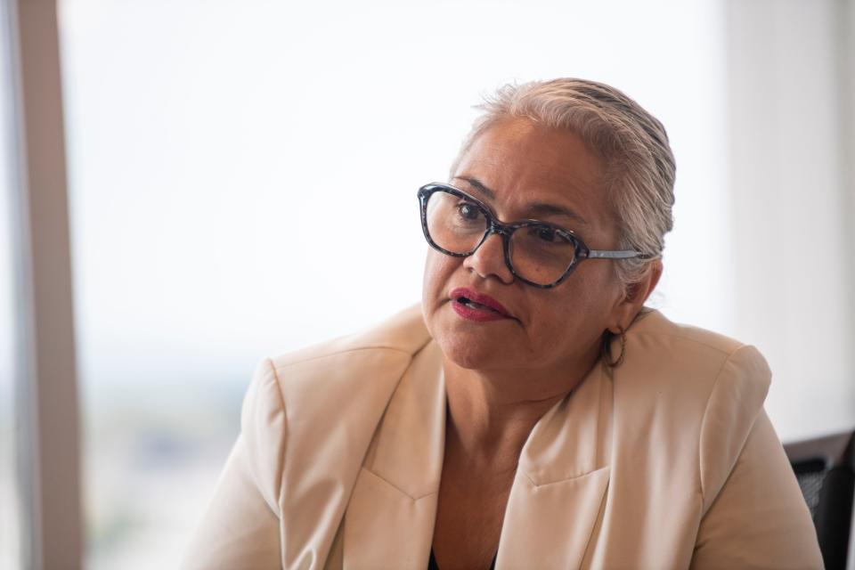 Tennessee Commissioner of Education Lizette Gonzalez Reynolds interviews with the Tennessean at Tennessee Department of Education in Nashville, Tenn., Wednesday, Aug. 2, 2023.