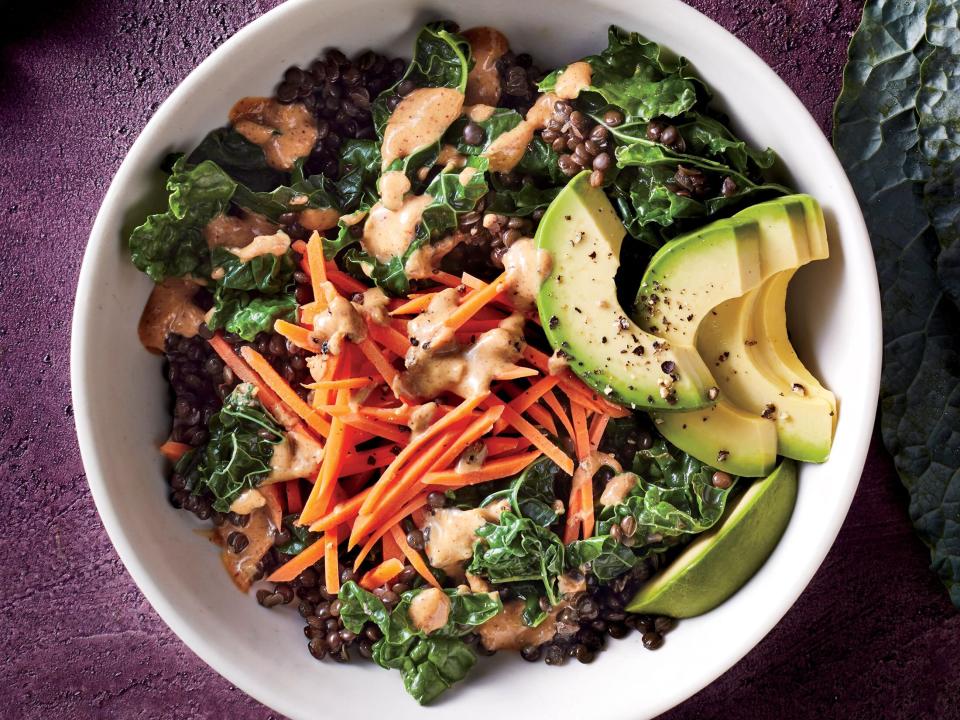 Wednesday: Kale and Lentil Bowl With Thai Almond Sauce