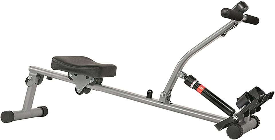 Save 15% on the Sunny Health and Fitness Rowing Machine. Image via Amazon.