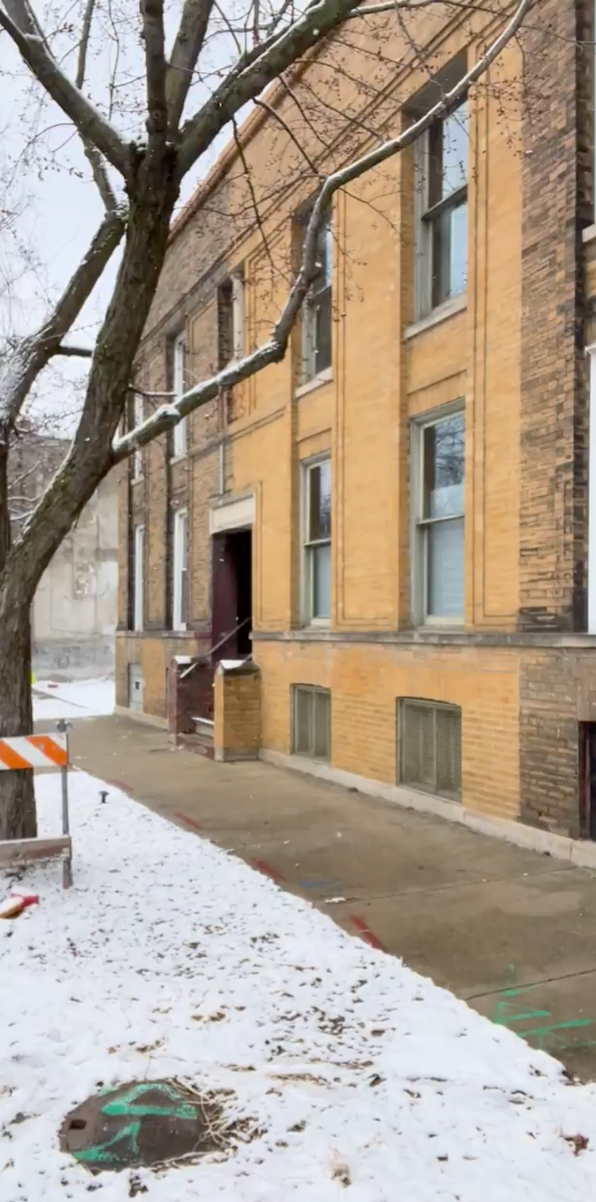 The exterior of the row houses is landmarked and can’t be changed outside of repairs.