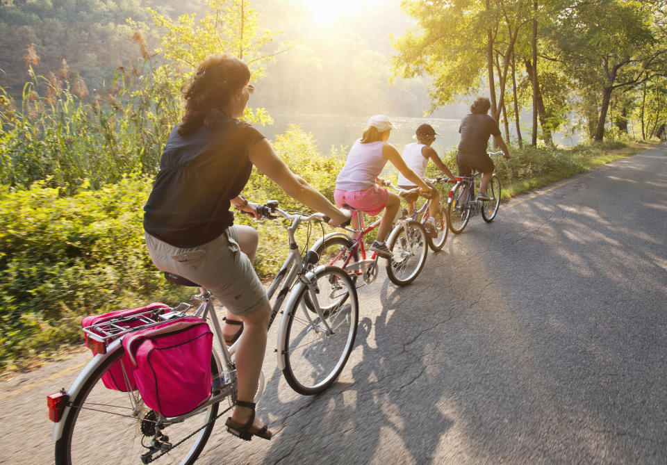 Family riding on country road. Source: Getty Images