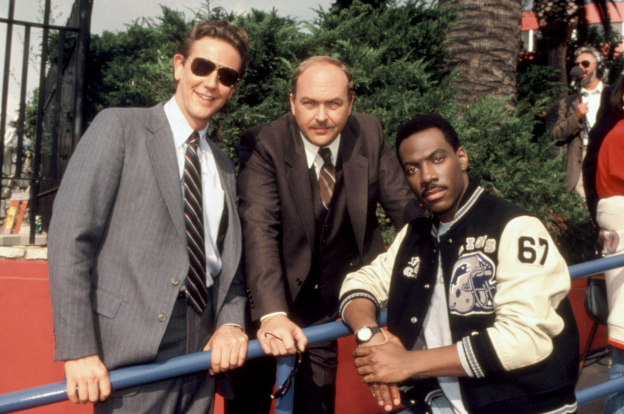 Judge Reinhold, John Ashton, and Eddie Murphy in 1984's Beverly Hills Cop. (Paramount/Everett Collection)