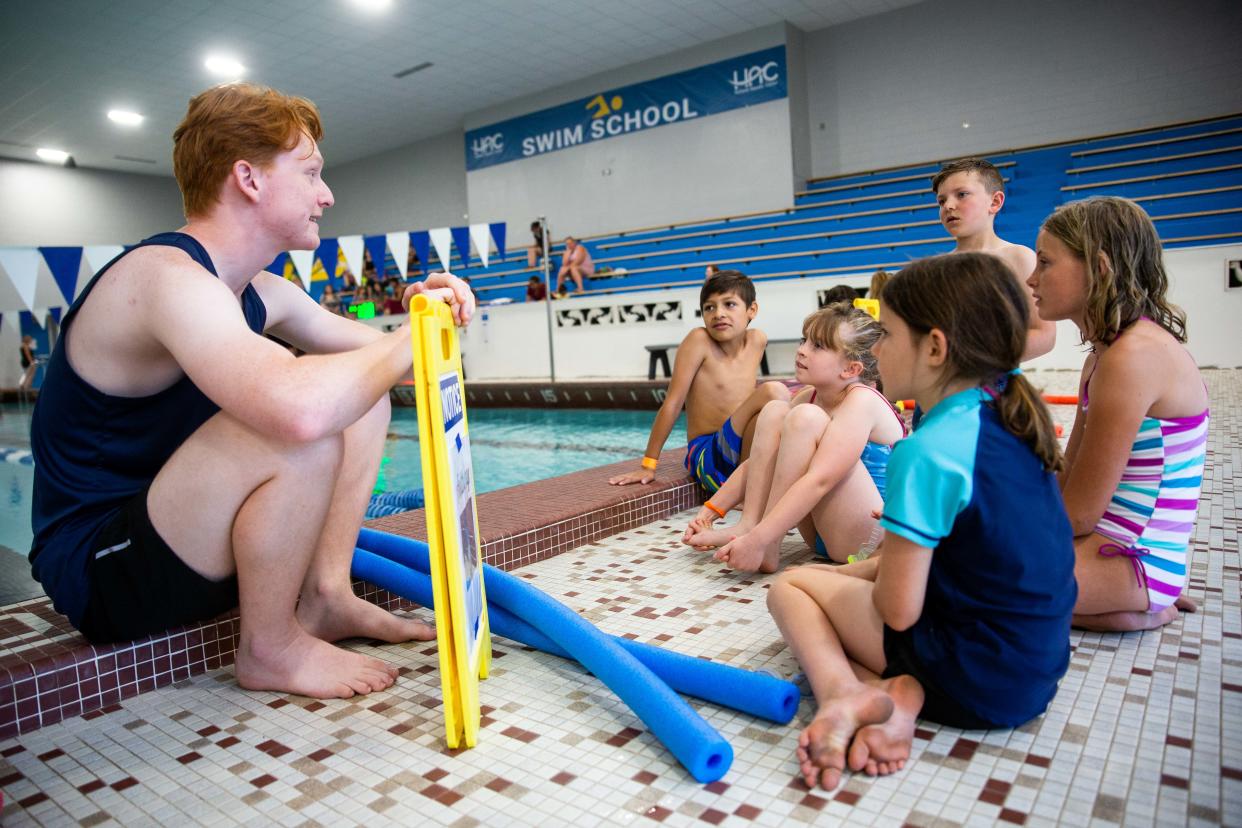 Nearly 50 new swimmers at Holland Aquatic Center participated Thursday in what has been dubbed the "World's Largest Swim Lesson," a global initiative coordinated by the World Waterpark Association to educate communities about swimming and water safety.