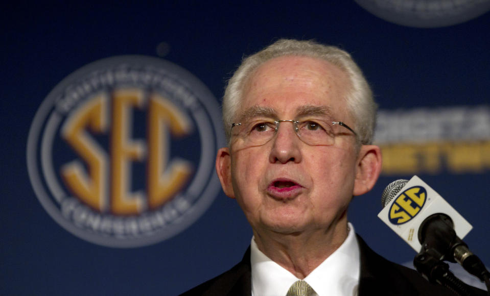 Mike Slive served as SEC commissioner for 13 years before retiring in 2015. (AP Photo/Dave Martin, File)