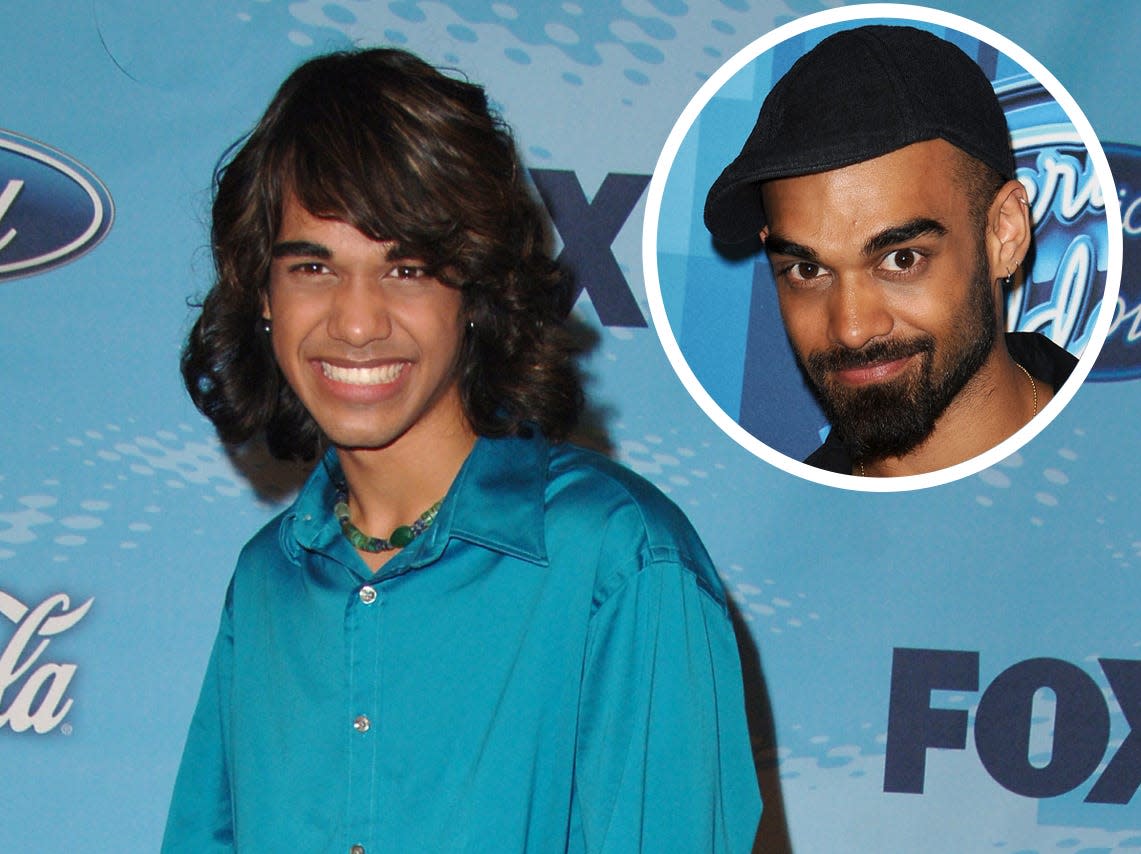 sanjaya in 2007 with a photo of sanjaya over 8 years later in a white circle