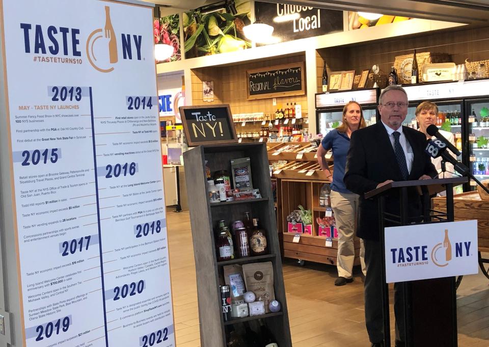 State Agriculture Commissioner Richard Ball pays a visit to mark the 10th anniversary of the Taste NY program.