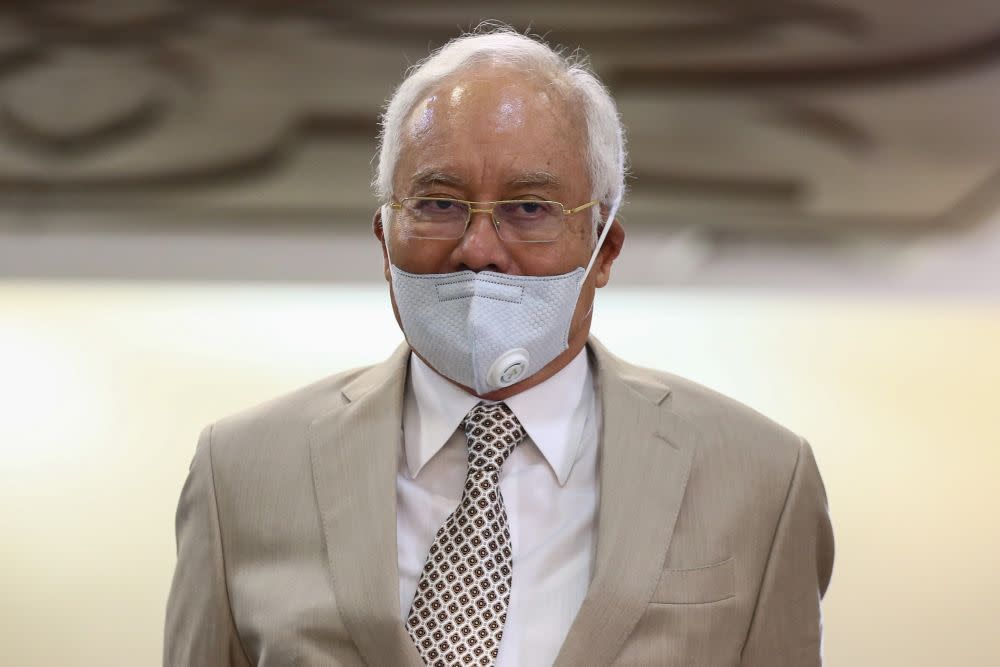 Datuk Seri Najib Razak is pictured at the Kuala Lumpur High Court June 3, 2020. — Picture by Yusof Mat Isa